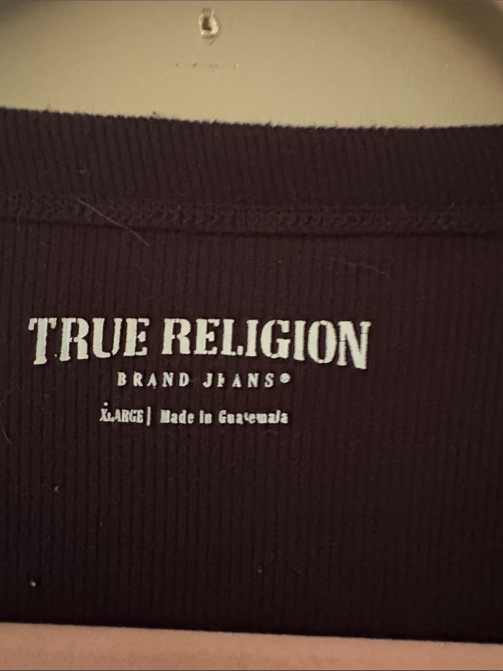 True Religion Black Tee with Red Script & Blue Accents - Picture 3 of 4